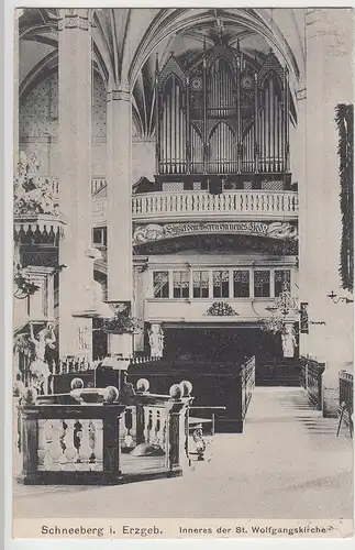 (105074) AK Schneeberg i.Erz., Inneres der St. Wolfgangskirche, 1908