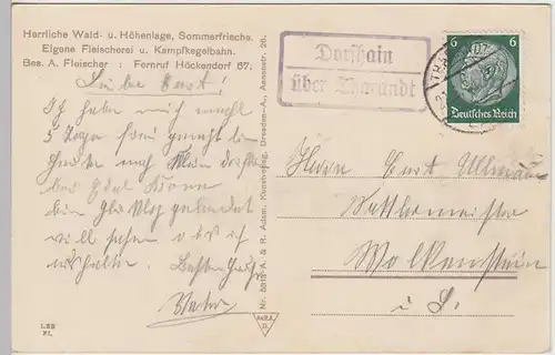 (104778) AK Kleindorfhain (Dorfhain), Gasthof 1934