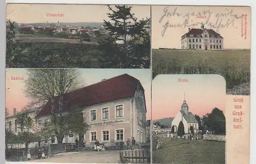 (104772) AK Großdorfhain (Dorfhain), Mehrbildkarte, 1909