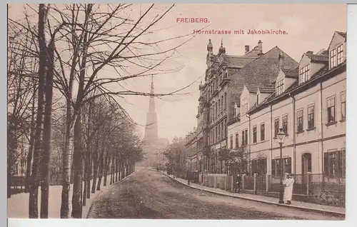 (104761) AK Freiberg i.S., Hornstraße mit Jacobikirche, 1919