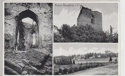 (104733) AK Ruine Burgstein i.V., Mehrbildkarte 1930er