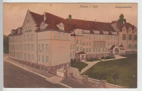 (104703) AK Plauen i. V., Realgymnasium, 1914