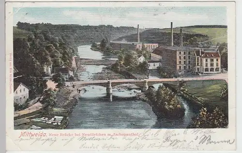 (104480) AK Mittweida, Neue Brücke b. Neudörfchen, 1900