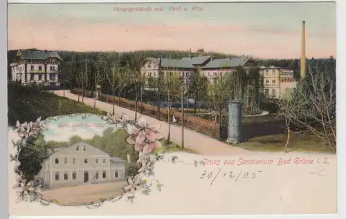 (104477) AK Gruss aus Bad Grüna i.S., Sanatorium 1905