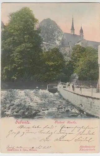 (103735) AK Sebnitz, Evangelische Kirche 1905