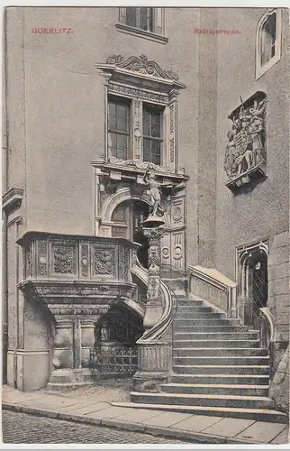 (103733) AK Görlitz, Rathaus, Treppe, um 1908
