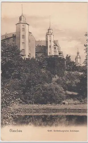 (103721) AK Glauchau, Sachsen, Schloss Vorder- und Hinterglauchau, vor 1945