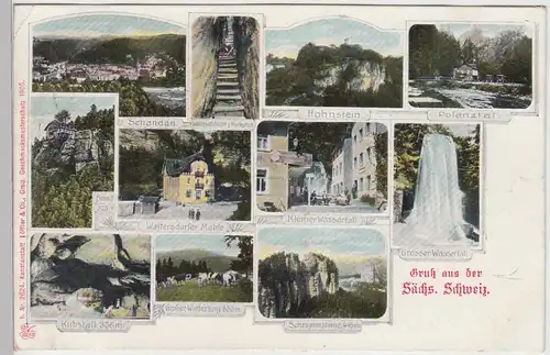 (103186) AK Gruß aus der Sächsischen Schweiz, Mehrbildkarte 1906