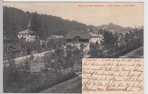 (103078) AK Kipsdorf im Erzgebirge, Hotel Fürstenhof u. Villen, 1906