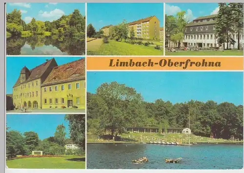 (102967) AK Limbach Oberfrohna, Mehrbildkarte, Hoher Hain, Knaumühlenbad 1988