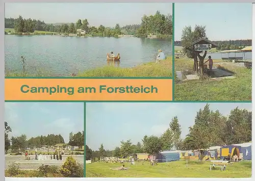 (102963) AK Lindenau, Schneeberg, Mehrbildkarte, Campingplatz am Forstteich 1989