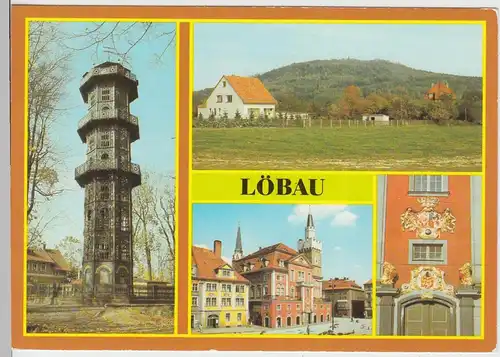 (102956) AK Löbau, Oberlausitz, Mehrbildkarte, Löbauer Berg, Turm, Rathaus 1983