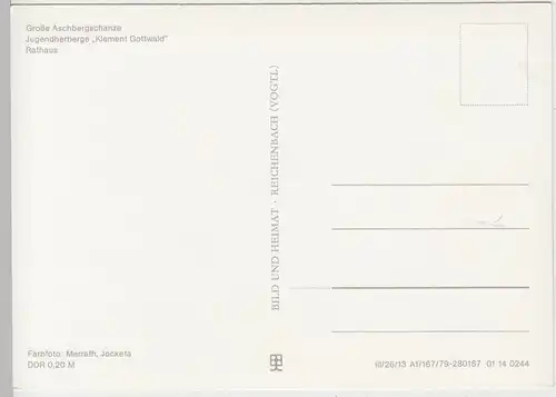 (102864) AK Klingenthal, Sachsen, Mehrbildkarte, Große Aschbergschanze, Rathaus