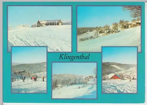 (102863) AK Klingenthal, Sachsen, Mehrbildkarte, Wintermotive 1981