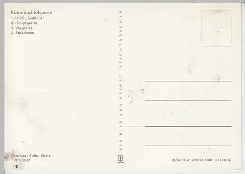 (102843) AK Koberbachtalsperre, Mehrbildkarte, Gaststätte Seehaus, Staudamm 1973