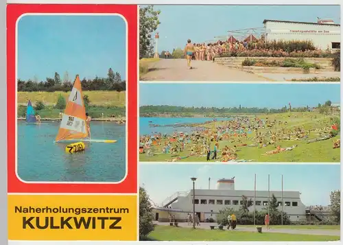 (102794) AK Kulkwitzer See, Mehrbildkarte, Brettsegeln, Schiffsgaststätte MS Lei