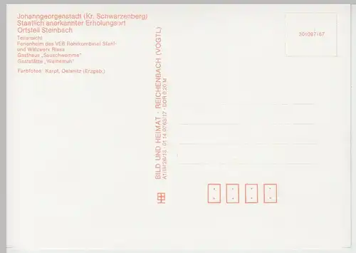 (102753) AK Johanngeorgenstadt, Mehrbildkarte, Steinbach, Sauschwemme, 1987
