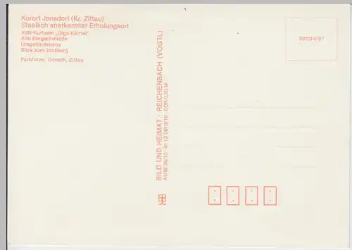 (102741) AK Jonsdorf, Sachsen, Mehrbildkarte, Alte Bergschmiede, Jonsberg, 1987