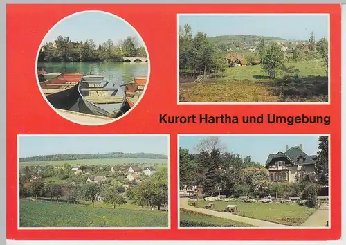 (102693) AK Kurort Hartha, Mehrbildkarte, Grillenburg, Spechtshausen, 1989