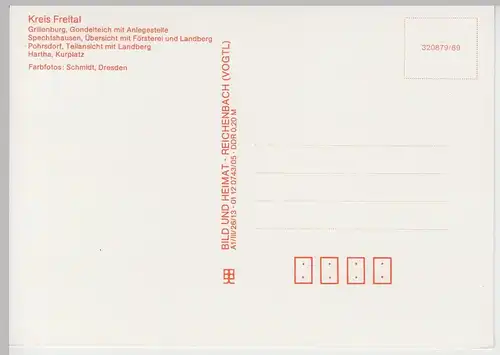 (102693) AK Kurort Hartha, Mehrbildkarte, Grillenburg, Spechtshausen, 1989