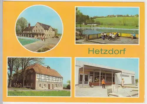 (102650) AK Hetzdorf, Halsbrücke, Mehrbildkarte, HO Gaststätte Waldblick, Sumpfm