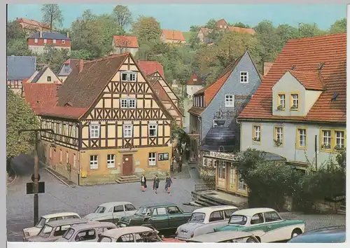 (102621) AK Hohnstein, Sächs. Schweiz, Marktplatz, HO Lebensmittel 1969