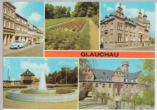 (102563) AK Glauchau, Mehrbildkarte 1980