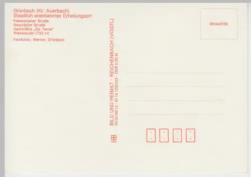 (102477) AK Grünbach i.V., Mehrbildkarte 1988