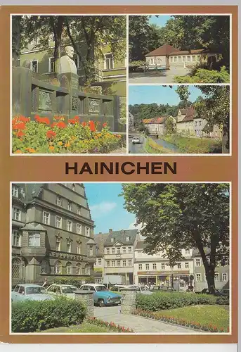 (102463) AK Hainichen, Mehrbildkarte 1987