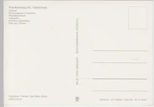 (102406) AK Frankenberg (Sa.), Mehrbildkarte 1983