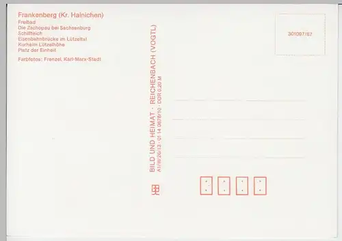 (102405) AK Frankenberg (Sa.) u. Umgebung, Mehrbildkarte 1987