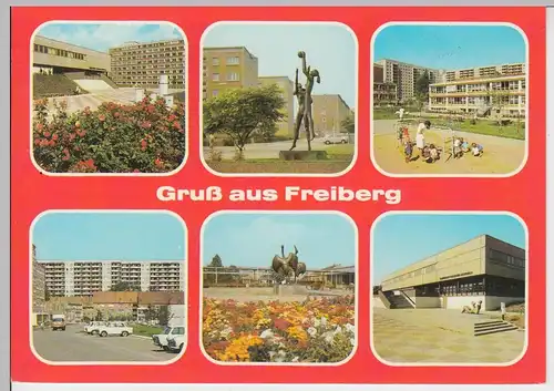 (102367) AK Freiberg, Mehrbildkarte 1987