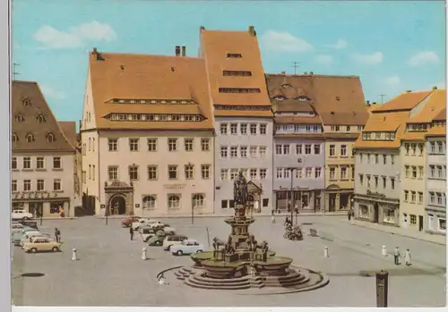 (102366) AK Freiberg, Obermarkt mit Brunnen "Otto der Reiche", 1969