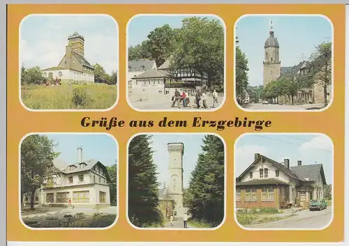 (102229) AK Erzgebirge, Kreis Annaberg Mehrbildkarte 1988