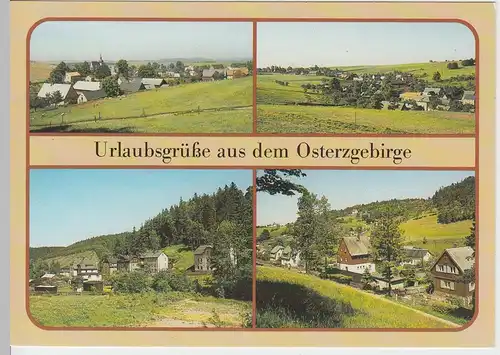 (102219) AK Osterzgebirge, Johnsbach, Dittersdorf, Dönschten, Mehrbildkarte 1989