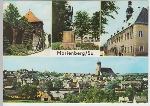 (102089) AK Marienberg i.Sa., Mehrbildkarte 1975