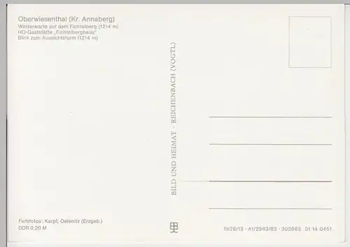 (101962) AK Oberwiesenthal, Mehrbildkarte 1982