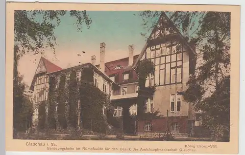 (101733) AK Glauchau, König Georg-Stift, Genesungsheim im Rümpfwalde 1929