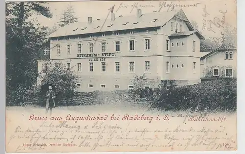 (101698) AK Gruss aus Augustusbad bei Radeberg, Bethlehemstift, 1904