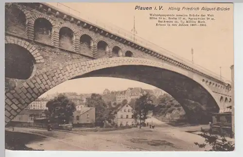 (101696) AK Plauen, König Friedrich-August-Brücke, vor 1945
