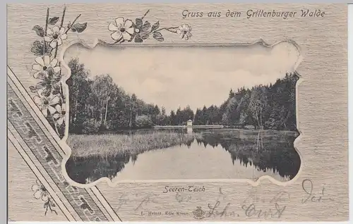 (101492) AK Gruss aus dem Grillenburger Walde, Seeren-Teich, 1904