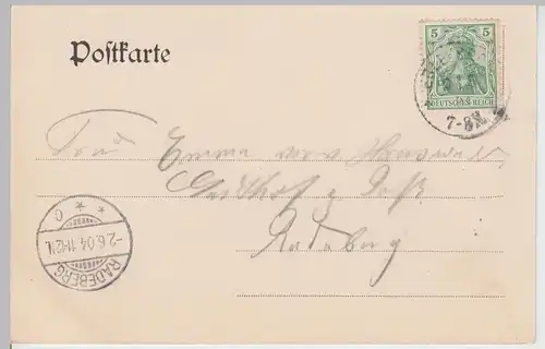 (101492) AK Gruss aus dem Grillenburger Walde, Seeren-Teich, 1904