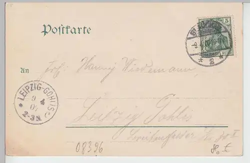 (101218) AK Waldenburg, Sachsen, Mulde, Stadtansicht mit Schloss 1907