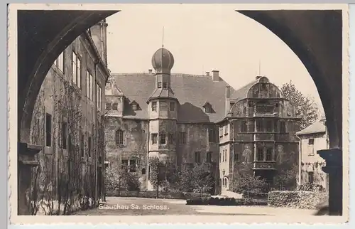 (101188) Foto AK Glauchau, Sachsen, Innenhof Schloss Hinterglauchau, Feldpost 19