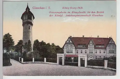 (101186) AK Glauchau, Sachsen, König Georg Stift, Genesungsheim Rümpfwald 1917