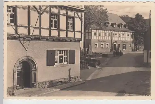 (101168) Foto AK Geising, Erzgebirge, Rathaus, Ratskeller, Fleischerei, Pferdege