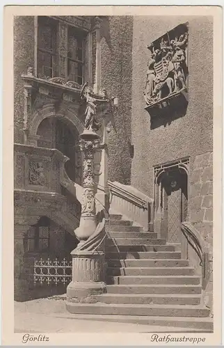 (100649) AK Görlitz, Rathaustreppe, vor 1945