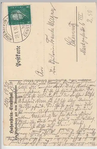 (100626) AK Hohenstein-Ernstthal, Pfaffenberg mit Berggasthaus, 1930