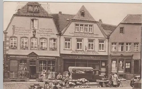 (78087) AK St. Wendel, Häuser m. Bekenntnissprüchen am Domplatz, vor 1945