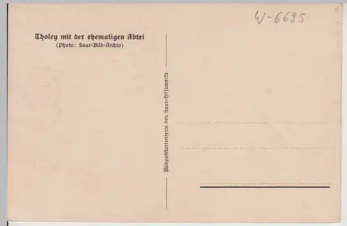 (113821) AK Tholey, Ort mit Abtei, vor 1945